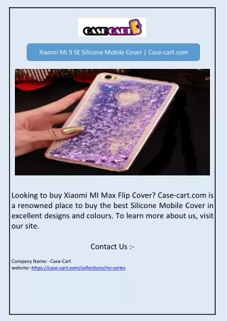 Xiaomi Mi 9 SE Silicone Mobile Cover | Case-cart.com