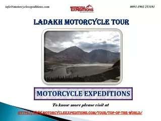 Best Ladakh Motorcycle Tour
