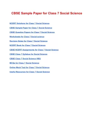 cbse sample paper for class 7 social science