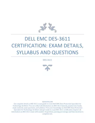 dell emc des 3611 certification exam details