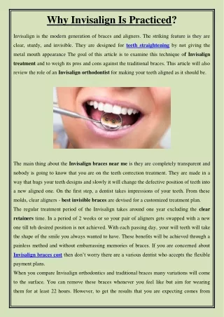 why invisalign is practiced