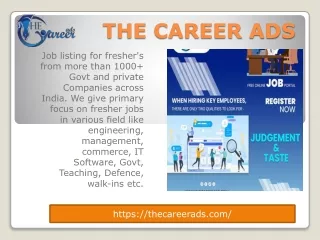 Latest Job Openings in India-thecareerads.com