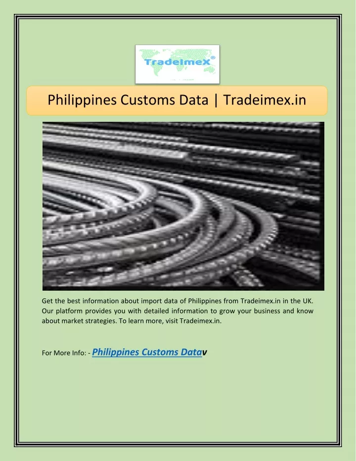 philippines customs data tradeimex in