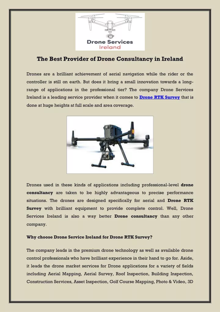 the best provider of drone consultancy in ireland