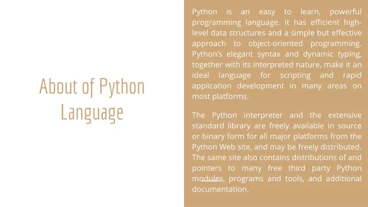 about of python language