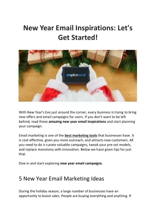 New Year Email Inspirations: Let's Get Started!