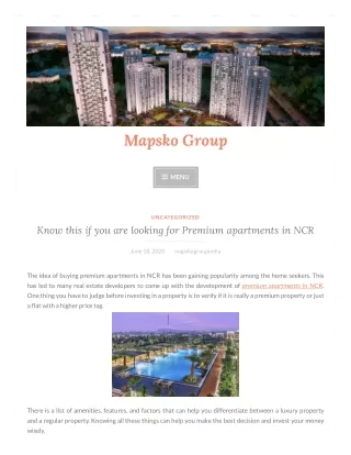 Know this if you are looking for Premium apartments in NCR