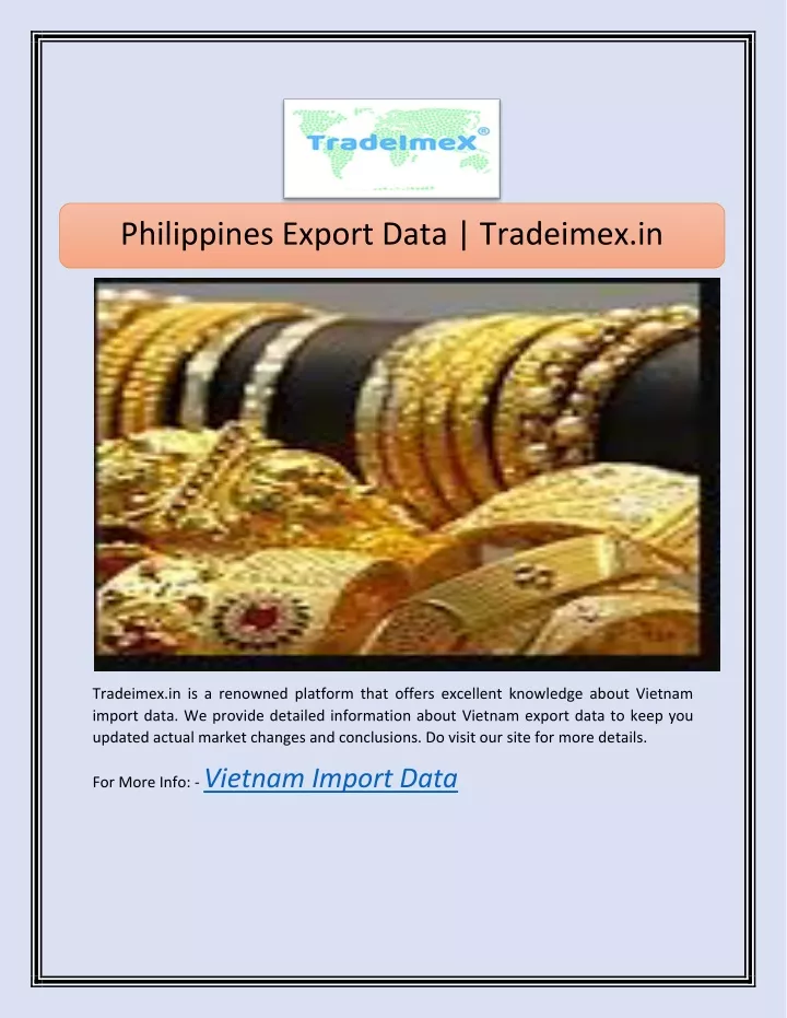 philippines export data tradeimex in