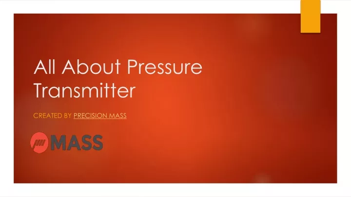 all about pressure transmitter