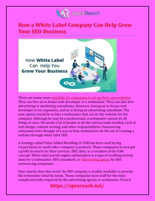 How a White Label Company Can Help Grow Your SEO Business