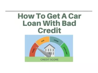 How to get a bad credit car loans