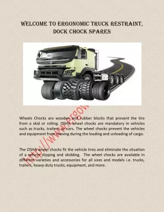 Ergonomic Chocking Wheels, Dock Chock Spares