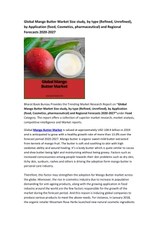 global mango butter market size study by type