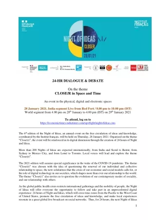 24 hr dialogue debate on the theme close