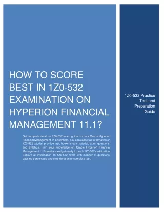 how to score best in 1z0 532 examination