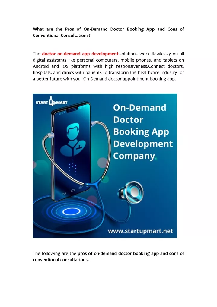 what are the pros of on demand doctor booking