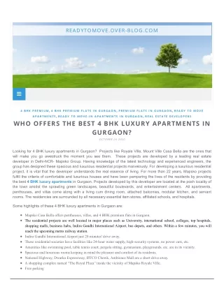 Who offers the best 4 BHK luxury apartments in Gurgaon?