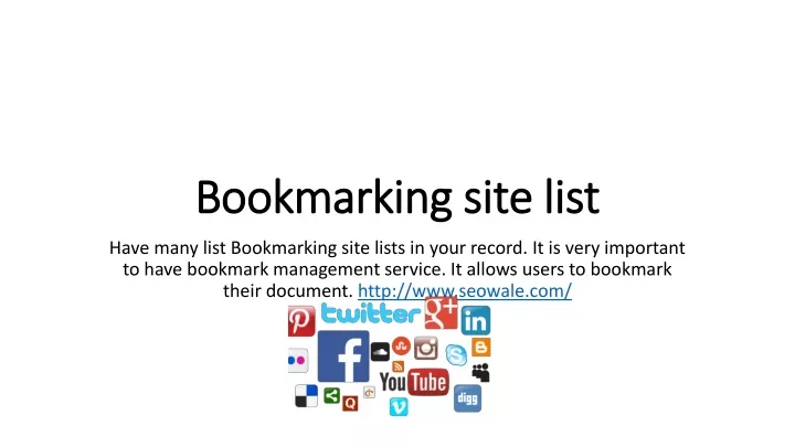 bookmarking site list
