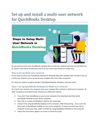 set up and install a multi user network