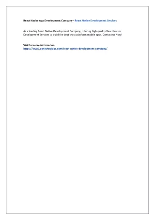 react native app development company react native