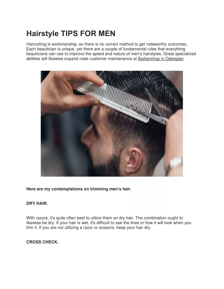 hairstyle tips for men