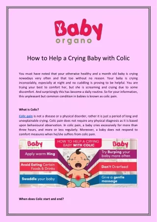 How to help a crying baby wi1th colic
