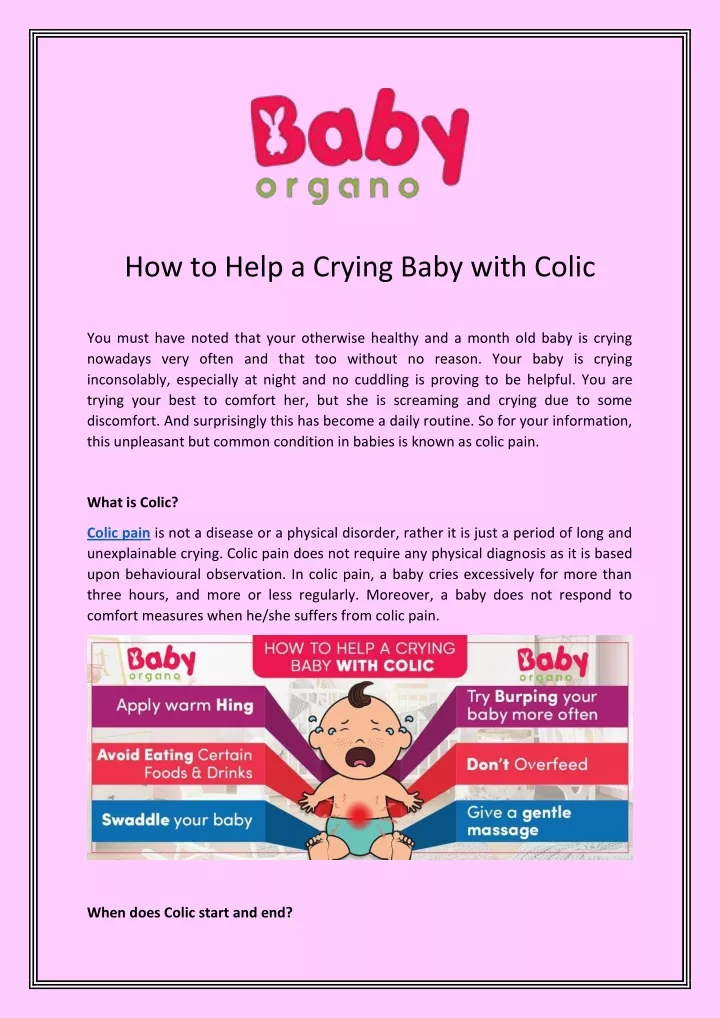 how to help a crying baby with colic