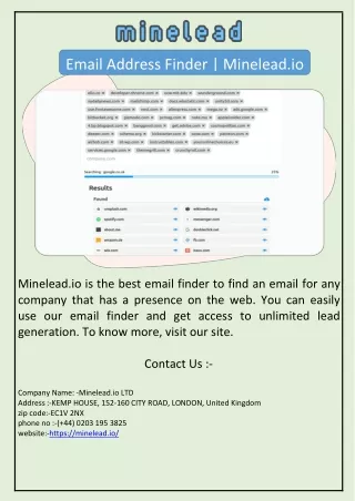 Email Address Finder | Minelead.io