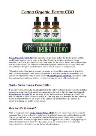 Canna Organic Farms CBD : [Warnings2021] Reviews, Benefits, Price and Where to buy?