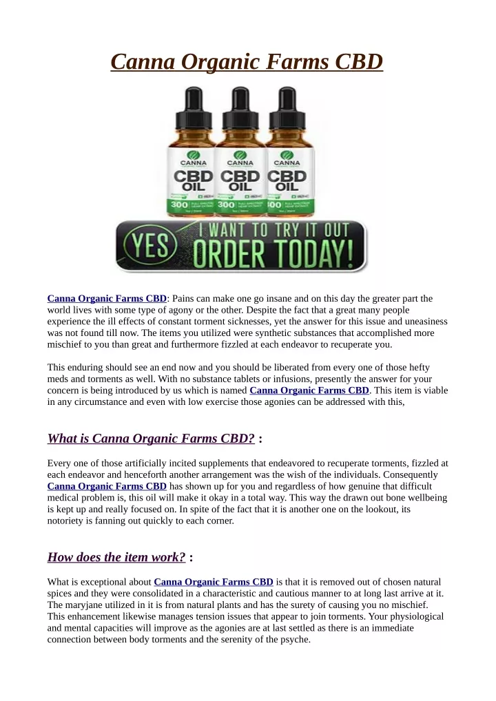 canna organic farms cbd