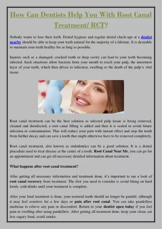 how can dentists help you with root canal