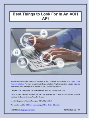 Best Things To Look For In An ACH API