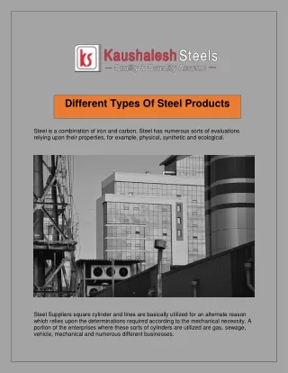 Different Types Of Steel Products