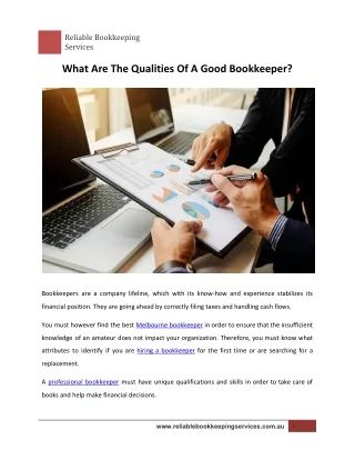 reliable bookkeeping services