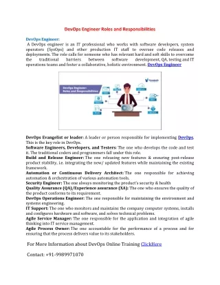 devops engineer roles and responsibilities