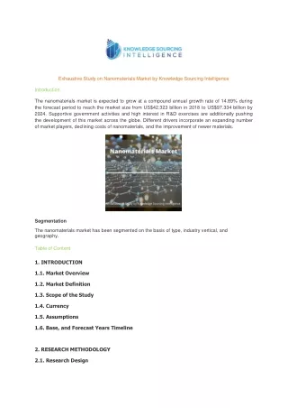 exhaustive study on nanomaterials market