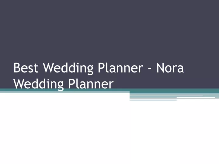 best wedding planner nora wedding planner