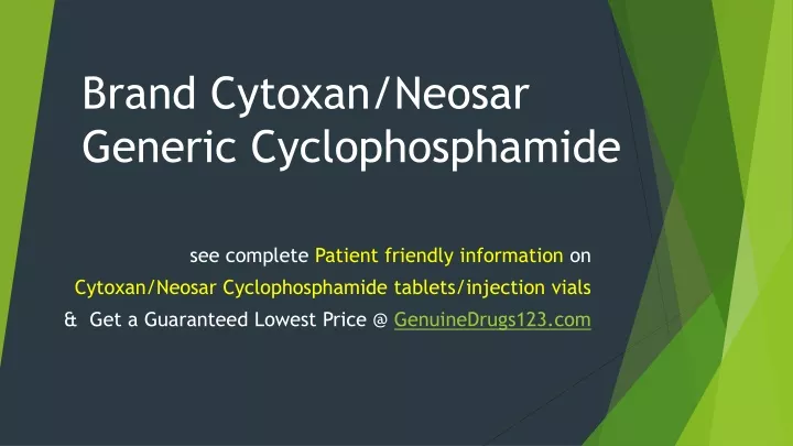 brand cytoxan neosar generic cyclophosphamide