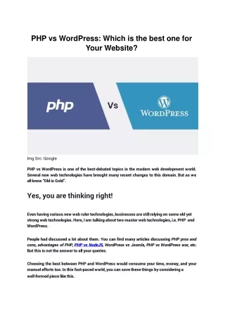 PHP vs WordPress: Which One is Best for Your Website Development