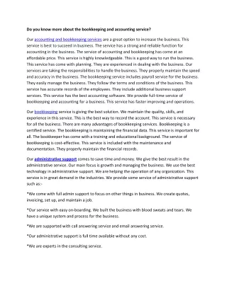 do you know more about the bookkeeping