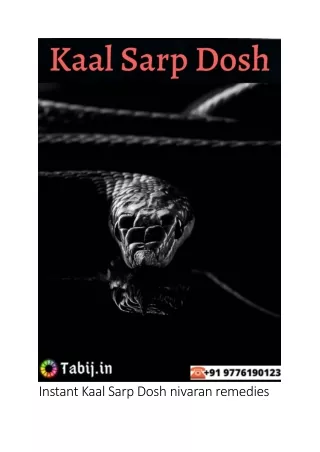 instant kaal sarp dosh nivaran remedies