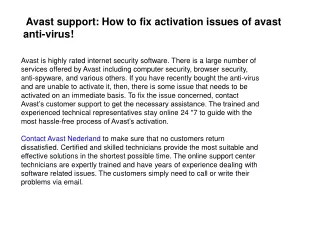 avast support how to fix activation issues