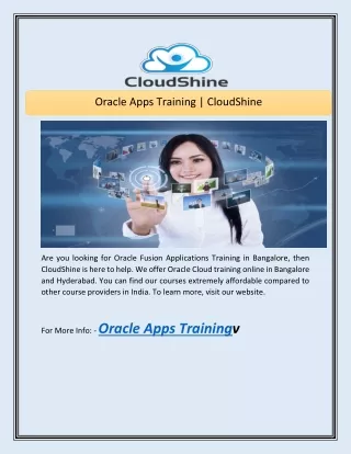 oracle apps training cloudshine