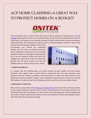 A Great Way To Protect Homes On a Budget