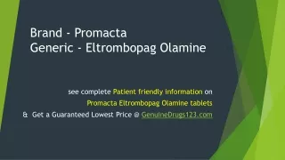 Eltrombopag Promacta Tablet Cost Doses, Uses, Side Effects