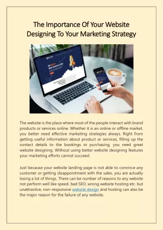 The Importance Of Your Website Designing To Your Marketing Strategy