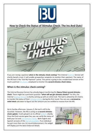 how to check the status of stimulus check