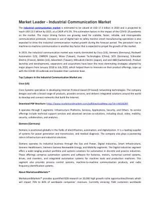 market leader industrial communication market