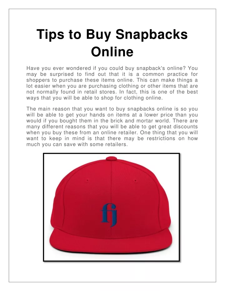tips to buy snapbacks online