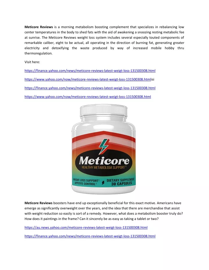 meticore reviews is a morning metabolism boosting